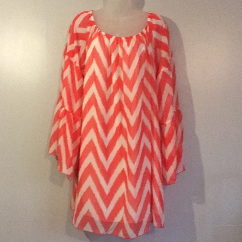 Dia chevron coral tunic/dress